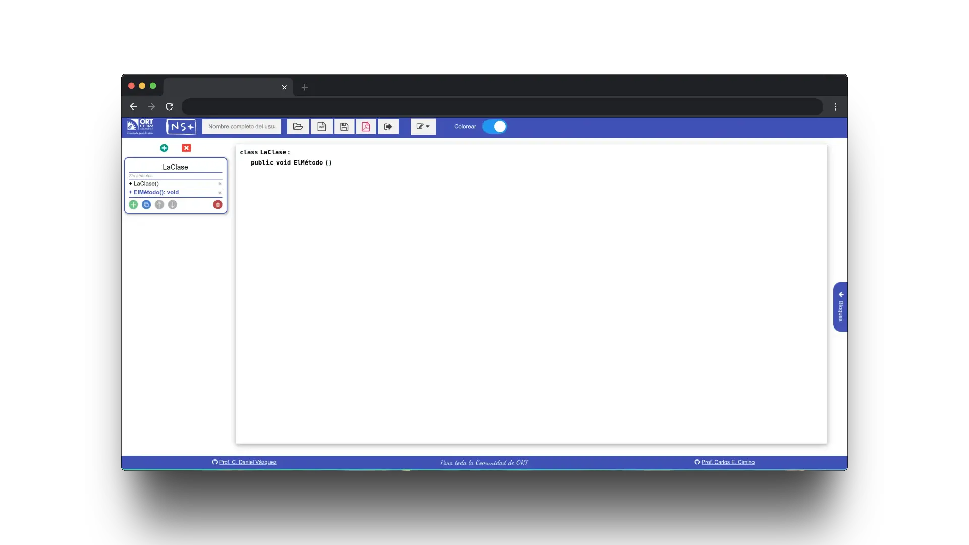 Captura de pantalla del proyecto: NS Plus